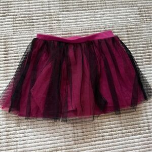 Chic Pink and Black Tulle Skater Skirt
